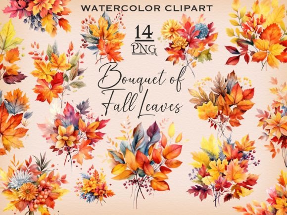Download Fall Bouquets of Leaves PNG Clipart - Clipart Collection