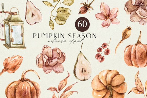Download Autumn Boho Fall Clipart. Pumpkin Set - Clipart Collection