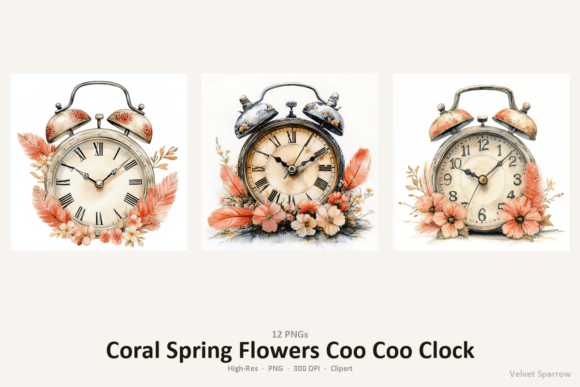 Download Coral Spring Flowers Coo Coo Clock - Flower Collection