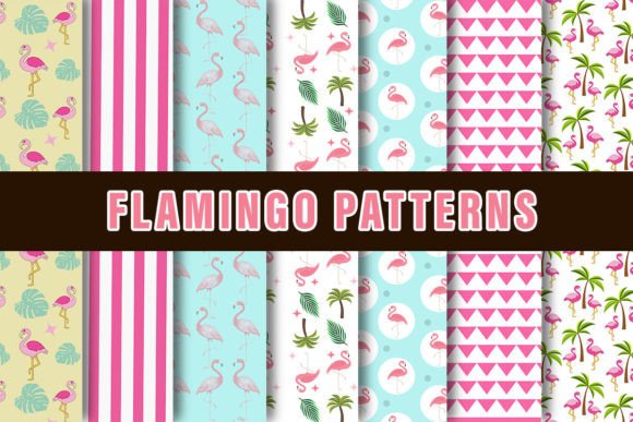 Download Flamingo Digital Paper Patterns - Digital paper Collection
