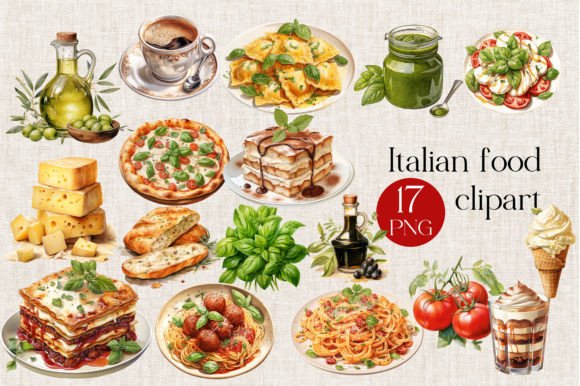 Download Italian Food Watercolor Clipart - Clipart Collection