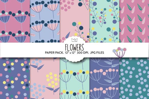 Download Minimal Flowers Digital Paper, Flowers - Flower Collection