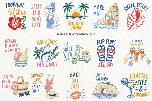 Download Italian Summer Vacation Clipart Coastal - Clipart Collection