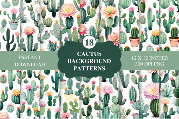 Download Cactuses Pastel Background Digital Paper - Digital paper Collection