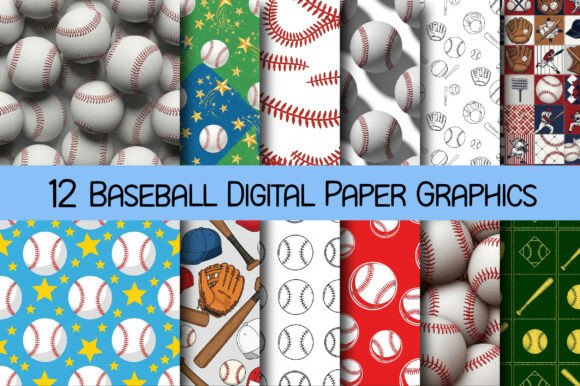 Download Baseball Digital Paper Graphics - Digital paper Collection