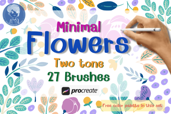 Download Minimal Flowers Brush Stamp Procreate - Flower Collection