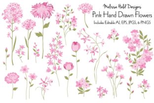 Download Pink Hand Drawn Flowers - Flower Collection
