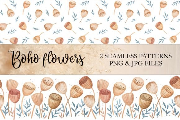 Download Boho Flower Seamless Pattern Sublimation - Flower Collection