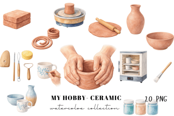 Download Pottery Workshop Watercolor Clipart - Clipart Collection