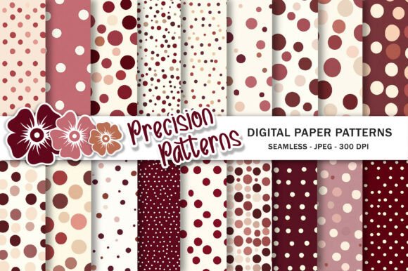 Download Burgundy Pink Polka Dot Digital Paper - Digital paper Collection