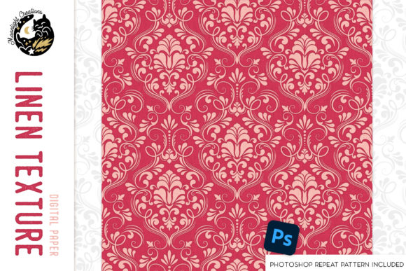 Download Free Linen Digital Paper with Damask - Digital paper Collection