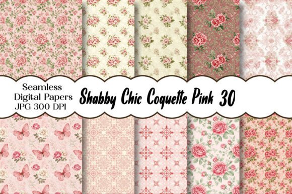 Download Shabby Chic Coquette Pink Digital Paper - Digital paper Collection
