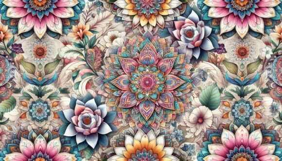 Download Bohemian Mandala Flowers - Flower Collection