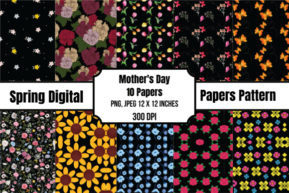 Download Mother's Day Spring Digital Papers - Digital paper Collection