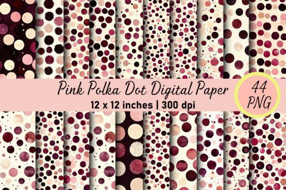 Download Pink Polka Dot Digital Paper - Digital paper Collection