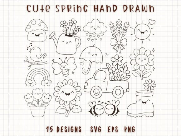 Download Cute Spring Flower Garden SVG - Flower Collection