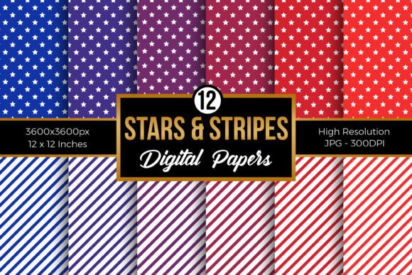 Download Red Blue Stars &amp; Stripes Digital Papers - Digital paper Collection