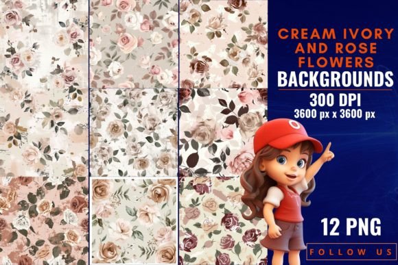Download CREAM IVORY and ROSE FLOWERS BACKGROUNDS - Flower Collection