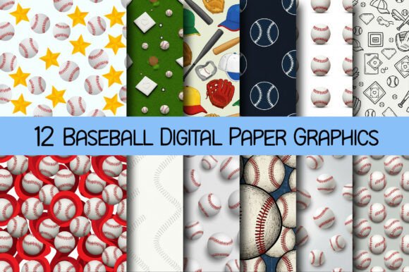 Download Baseball Digital Paper Graphics - Digital paper Collection